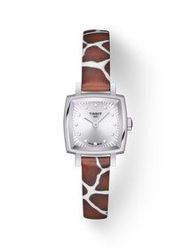 มุมมองด้านหน้าของนาฬิกา Tissot Lovely พร้อมเงา