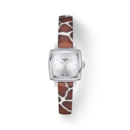 Vue de face de la montre Tissot Lovely avec ombre