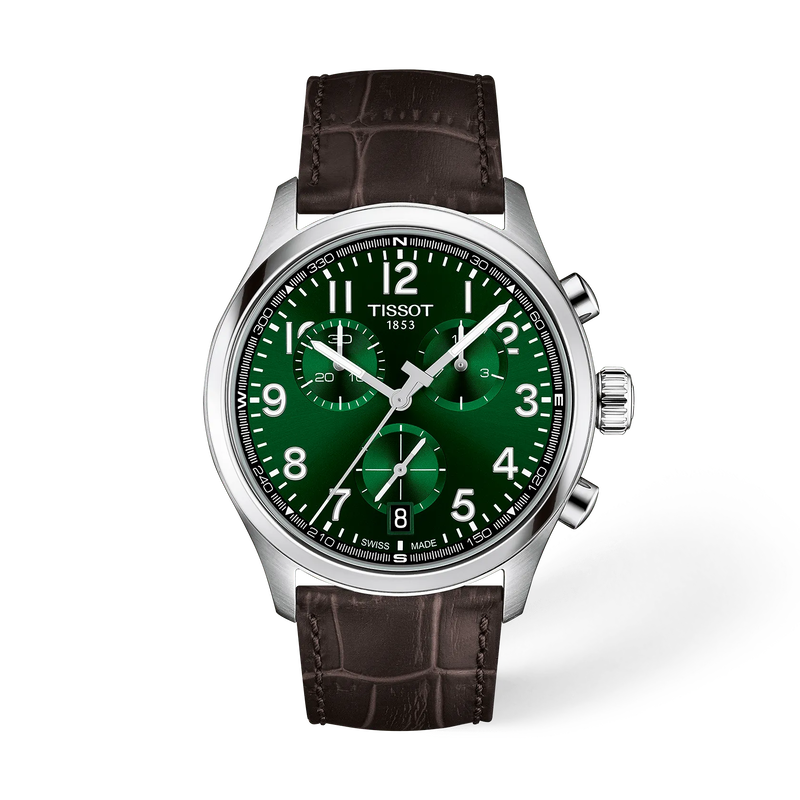Vorderansicht der Uhr Tissot Chrono L 42mm mit Schatten