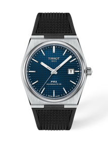 Front view of the watch Tissot PRX 40mm with shadow