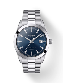 Front view of the watch Tissot Gentleman 40mm with shadow