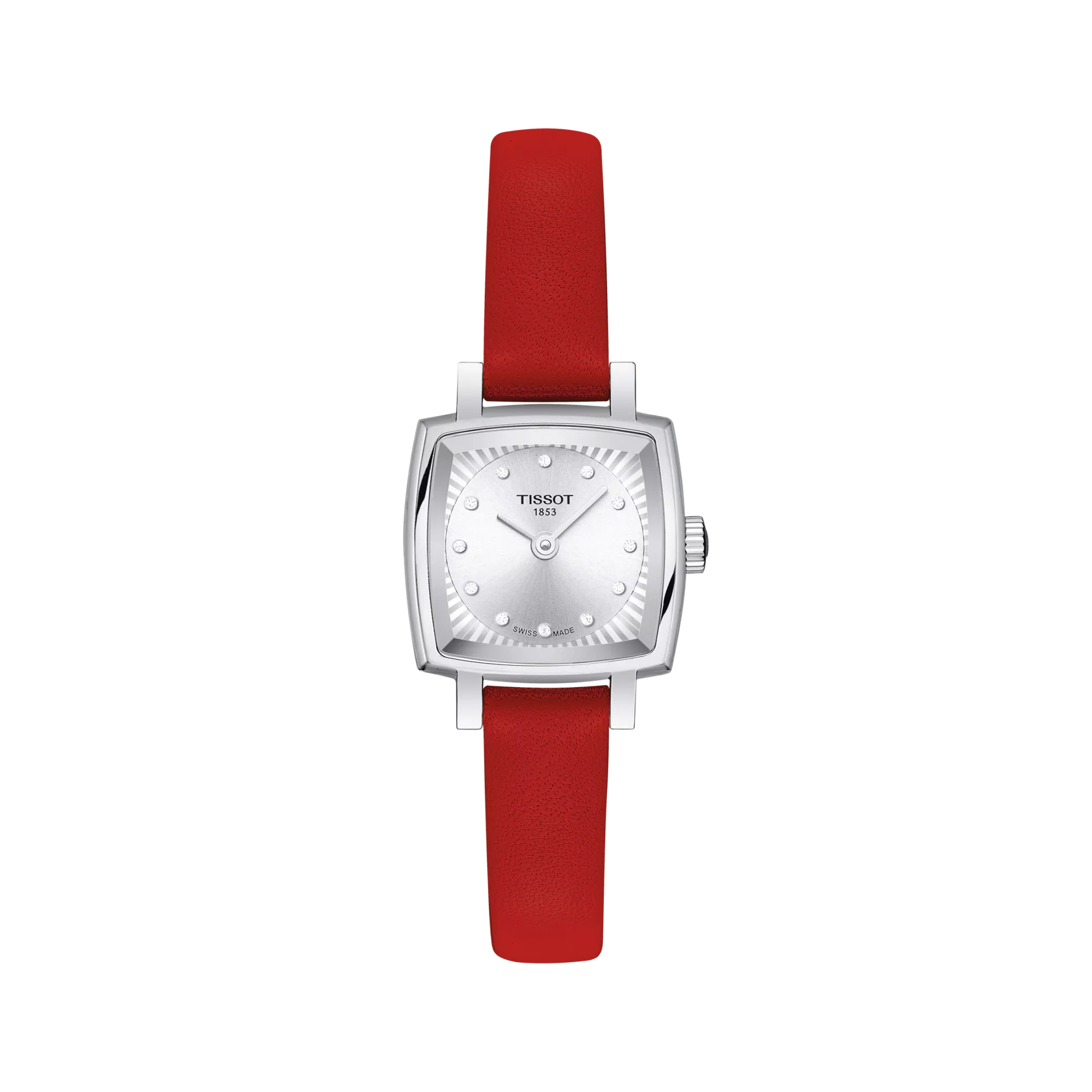 Vue de face de la montre Tissot Lovely Square Valentines