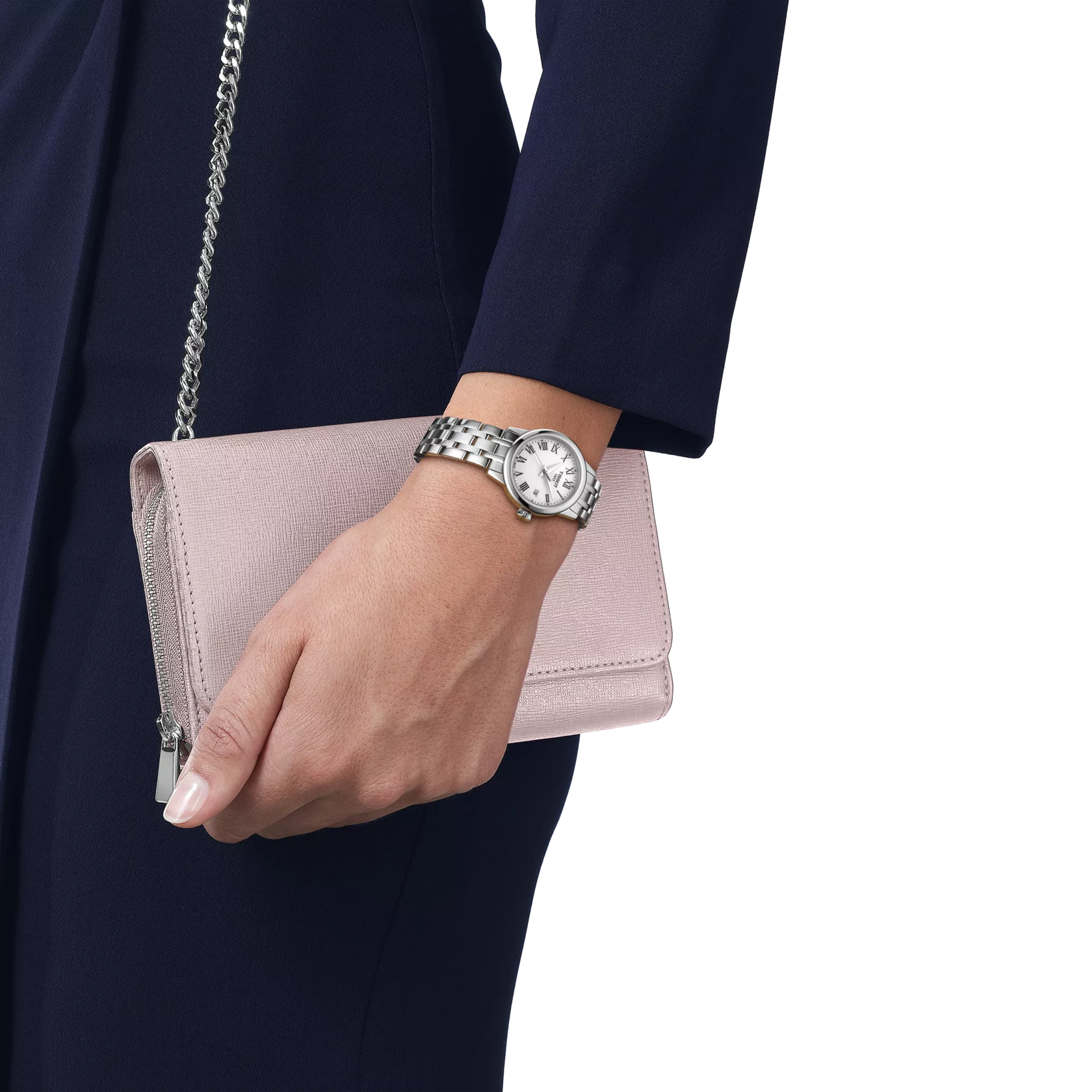 Simulation of the watch Tissot Classic Dream 28mm on a wrist