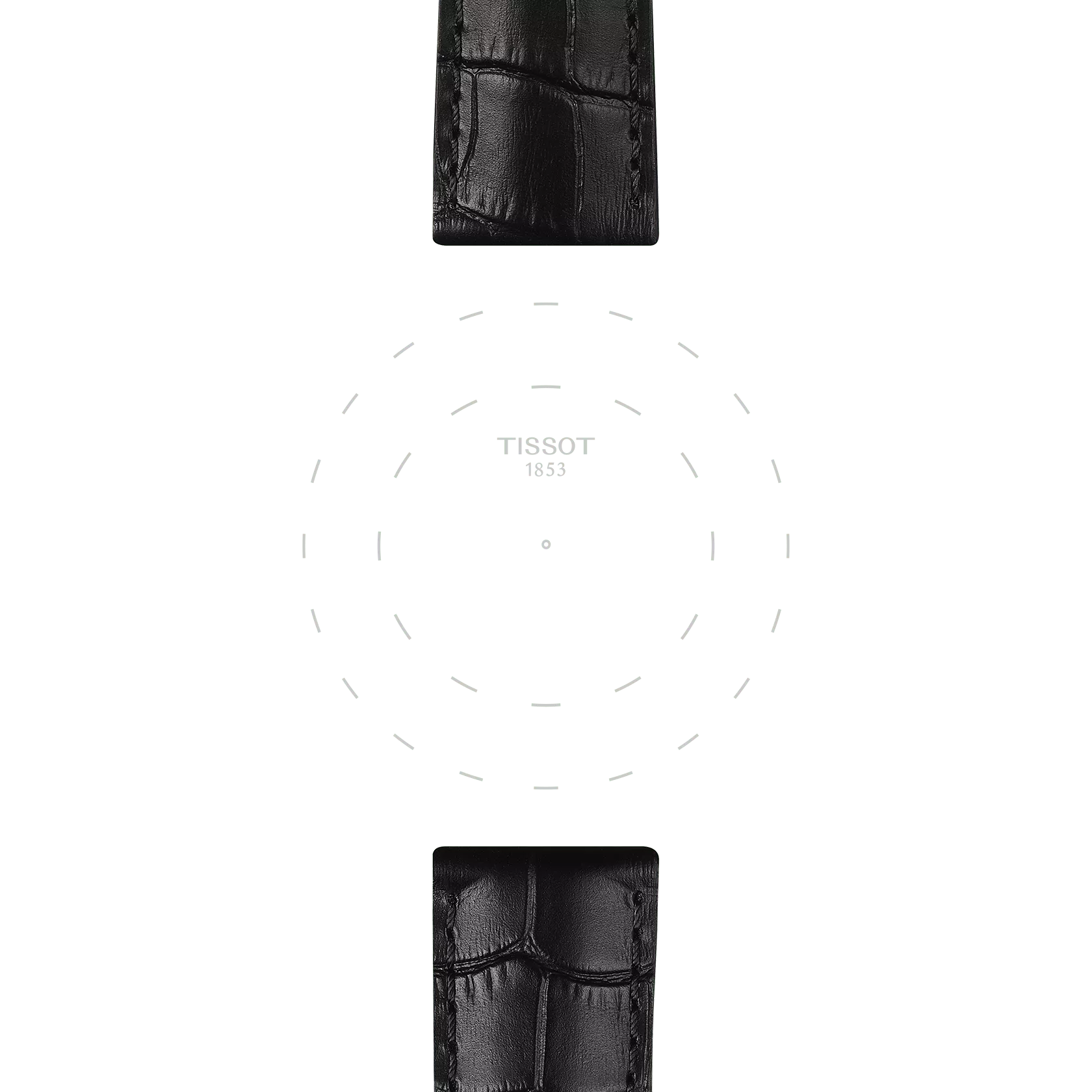 [티쏘] 블랙 레더 스트랩 러그 22mm 의 러그에 초점