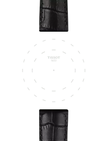 Focus on the lugs of Tissot Official Black Leather Strap Lugs 22 mm