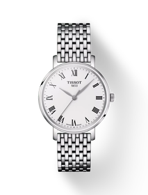 Front view of the watch Tissot Everytime 34mm with shadow