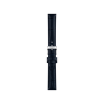 Front view of Tissot Official Blue Leather Strap Lugs 16mm