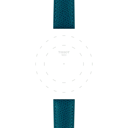 Focus on the lugs of Tissot Official Turquoise Leather Strap Lugs 18 mm
