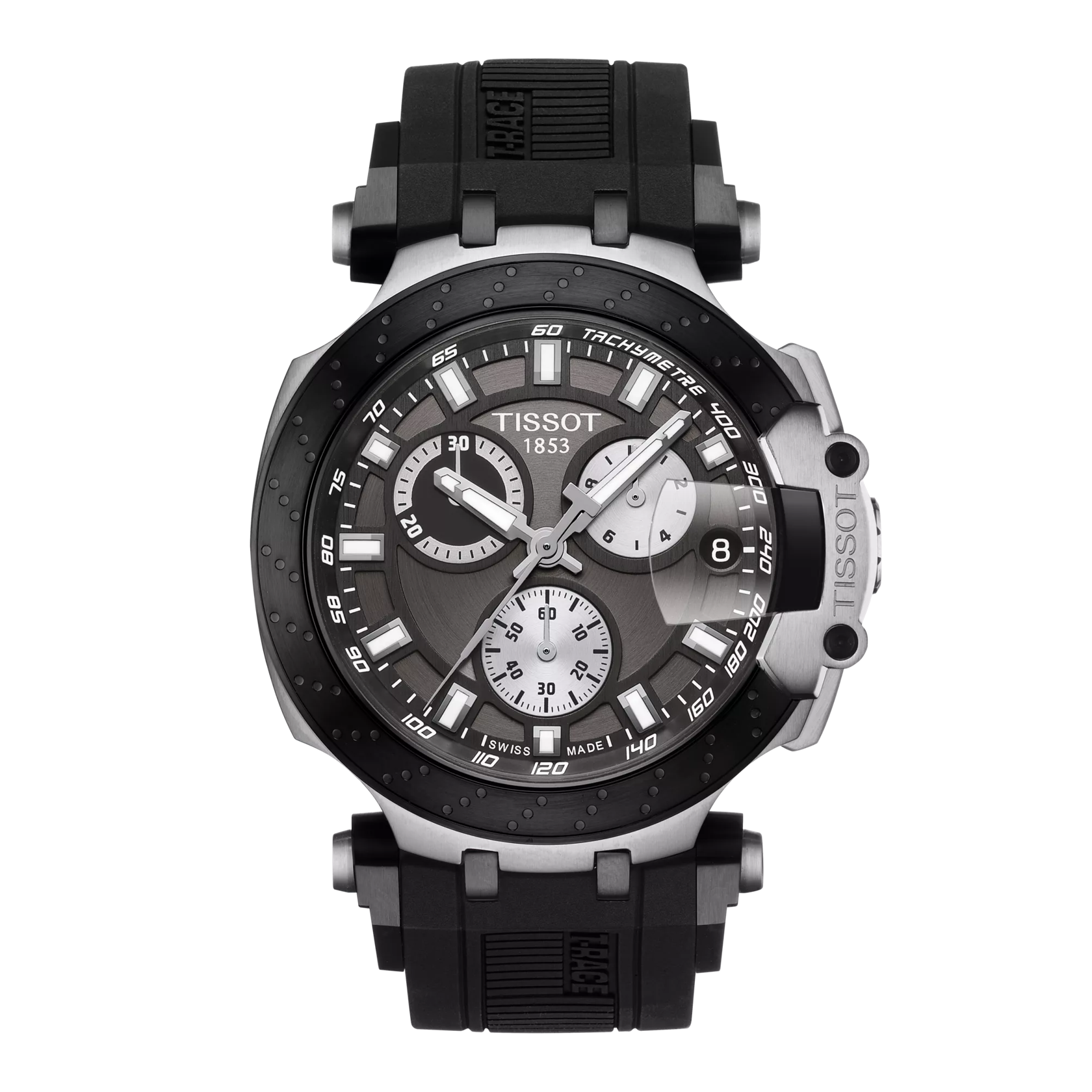 Vista frontal del reloj Tissot T-Race 43mm