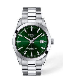 Front view of the watch Tissot Gentleman 40mm with shadow