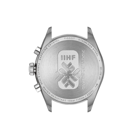 Vue arri&egrave;re du bo&icirc;tier de la montre Tissot PR 100 Ice Hockey 2026 40mm