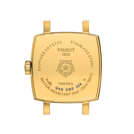 Back view of the watch case Tissot Lovely Square Summer Kit