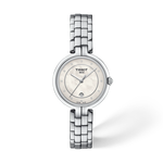 Front view of the watch Tissot Flamingo 30mm with shadow