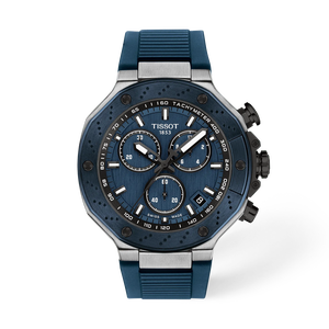 Vista frontal del reloj Tissot T-Race 45mm con sombra