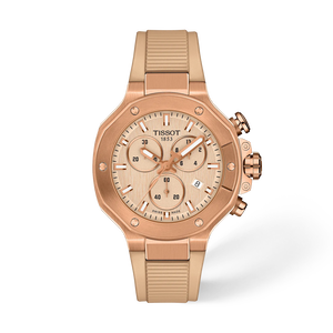 Front view of the watch Tissot T-Race 38mm with shadow