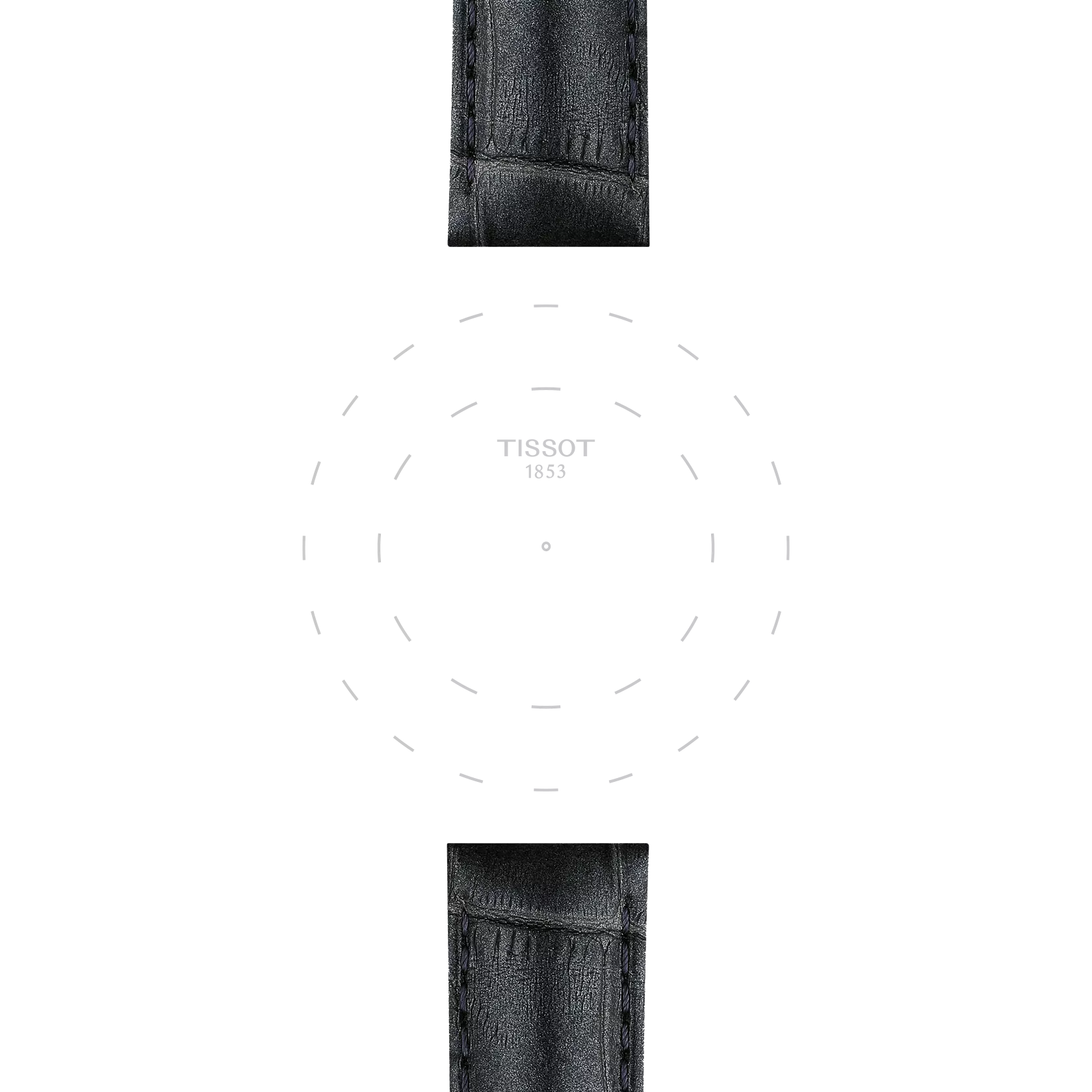 Focus on the lugs of 天梭灰色皮革表带