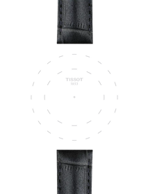 Focus on the lugs of Tissot Official Grey Leather Strap Lugs 16 mm