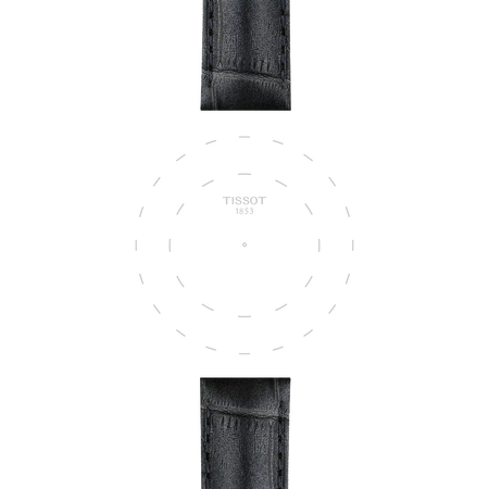 Focus on the lugs of Tissot Official Grey Leather Strap Lugs 16 mm