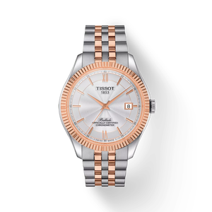 Front view of the watch Tissot Ballade Powermatic 80 Silicium with shadow