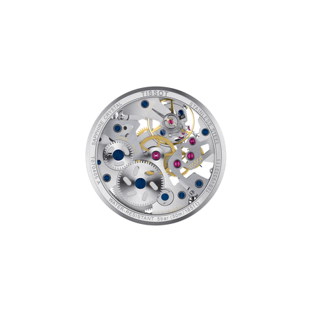 Back view of the watch case Tissot T-Complication Squelette 43mm