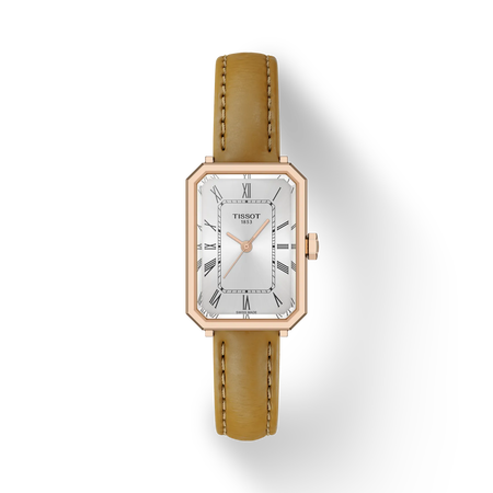 Front view of the watch Tissot SRV 30mm with shadow