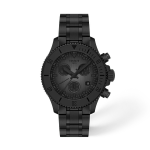 Front view of the watch Tissot Seastar 1000 38mm with shadow