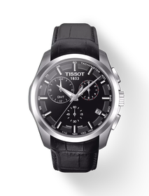 Front view of the watch Tissot Couturier GMT with shadow