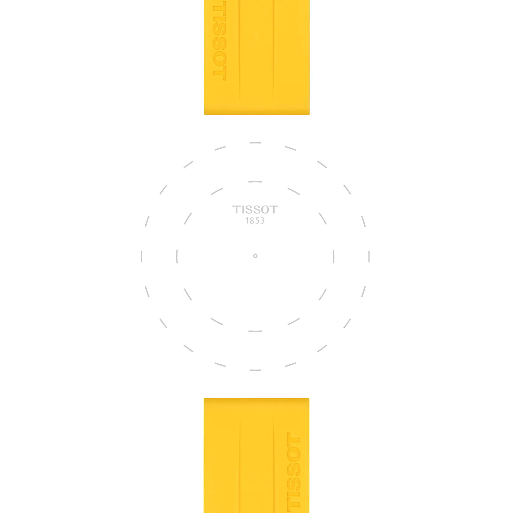 Centrarse en las asas de Correa Oficial Tissot Silicona Amarilla 22 mm