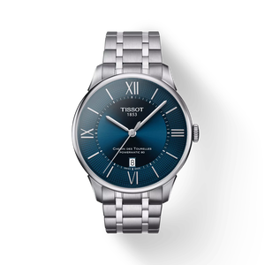 Front view of the watch Tissot 杜魯爾系列自動款 with shadow