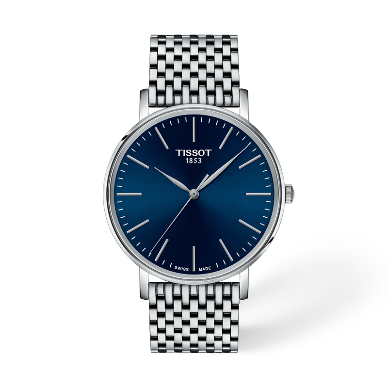 Front view of the watch Tissot Everytime 40mm with shadow