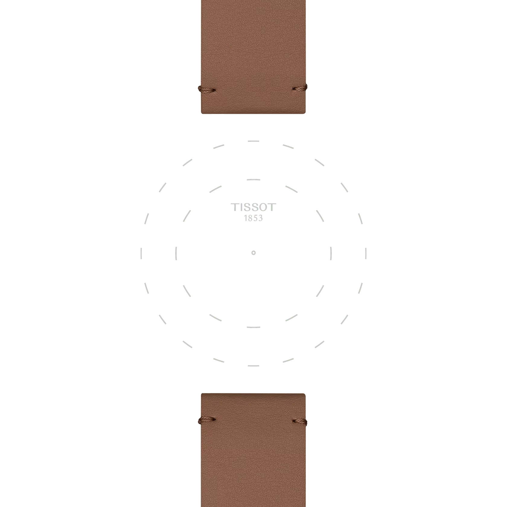 Focus on the lugs of Bracelet Officiel Tissot Synthétique Brun entre-cornes 22 mm