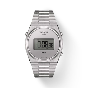 Front view of the watch Tissot PRX Digital with shadow
