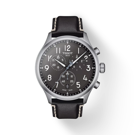 Front view of the watch Tissot Chrono XL 45mm with shadow