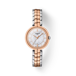 Vorderansicht der Uhr Tissot Flamingo mit Schatten