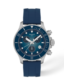Front view of the watch Tissot Seastar 1000 38mm with shadow