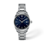 Vooraanzicht van het horloge Tissot PR 100 34mm met schaduw