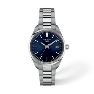Front view of the watch Tissot PR 100 34mm with shadow