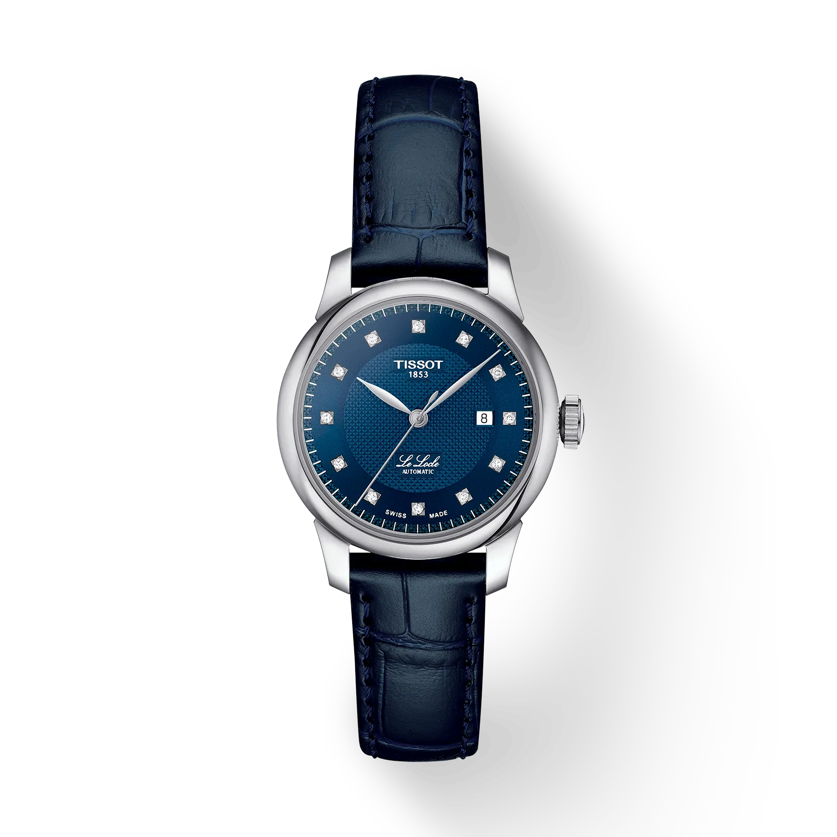 Front view of the watch Tissot Le Locle 29mm with shadow