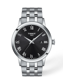 Front view of the watch Tissot Classic Dream 42mm with shadow