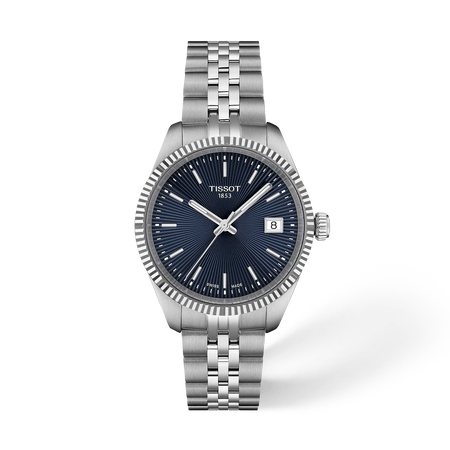 Front view of the watch Tissot Ballade 34mm with shadow