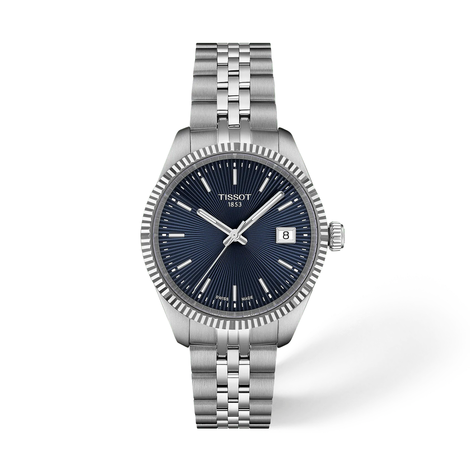 Vorderansicht der Uhr Tissot Ballade 34mm mit Schatten