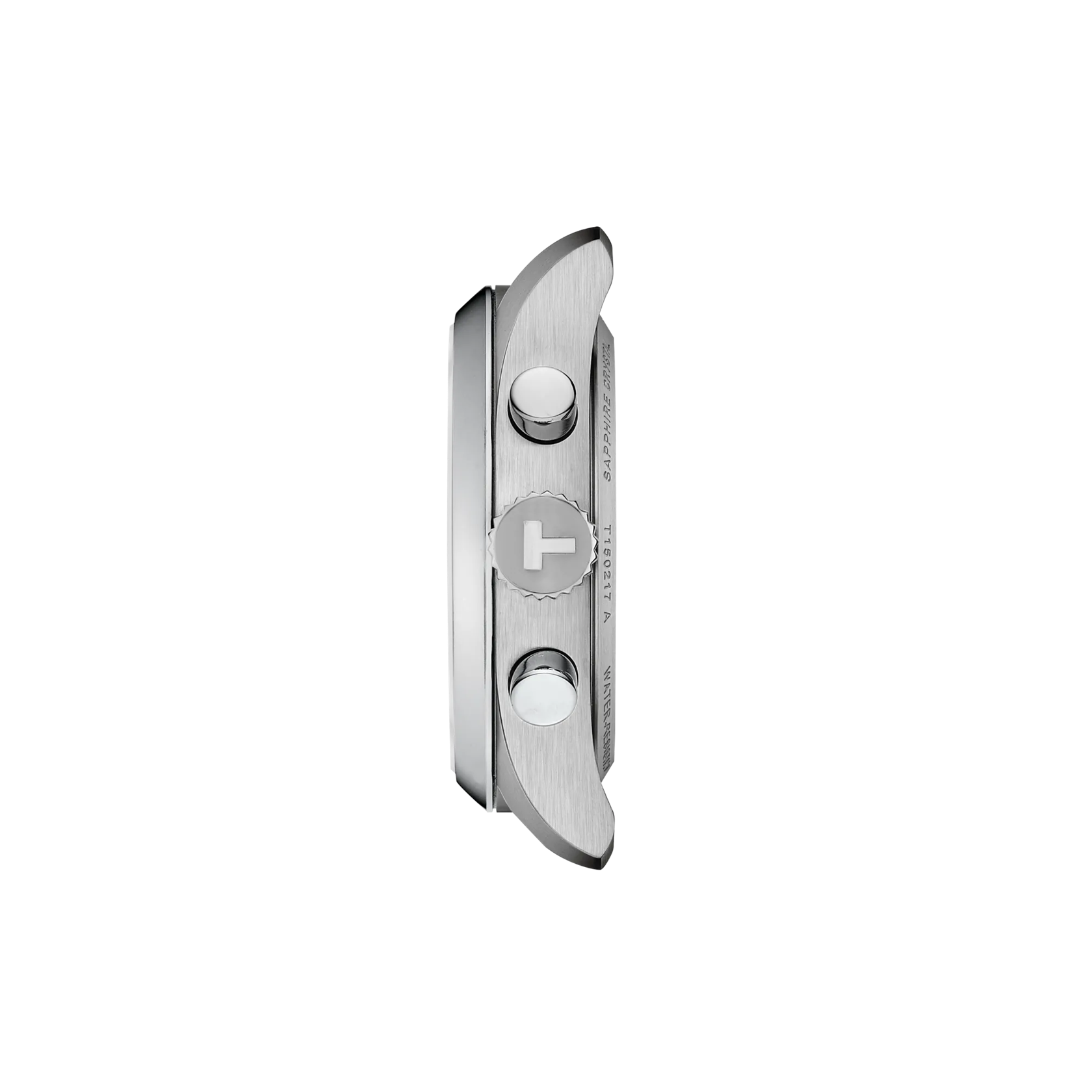 Profile view of the watch case Tissot PR 100 36mm