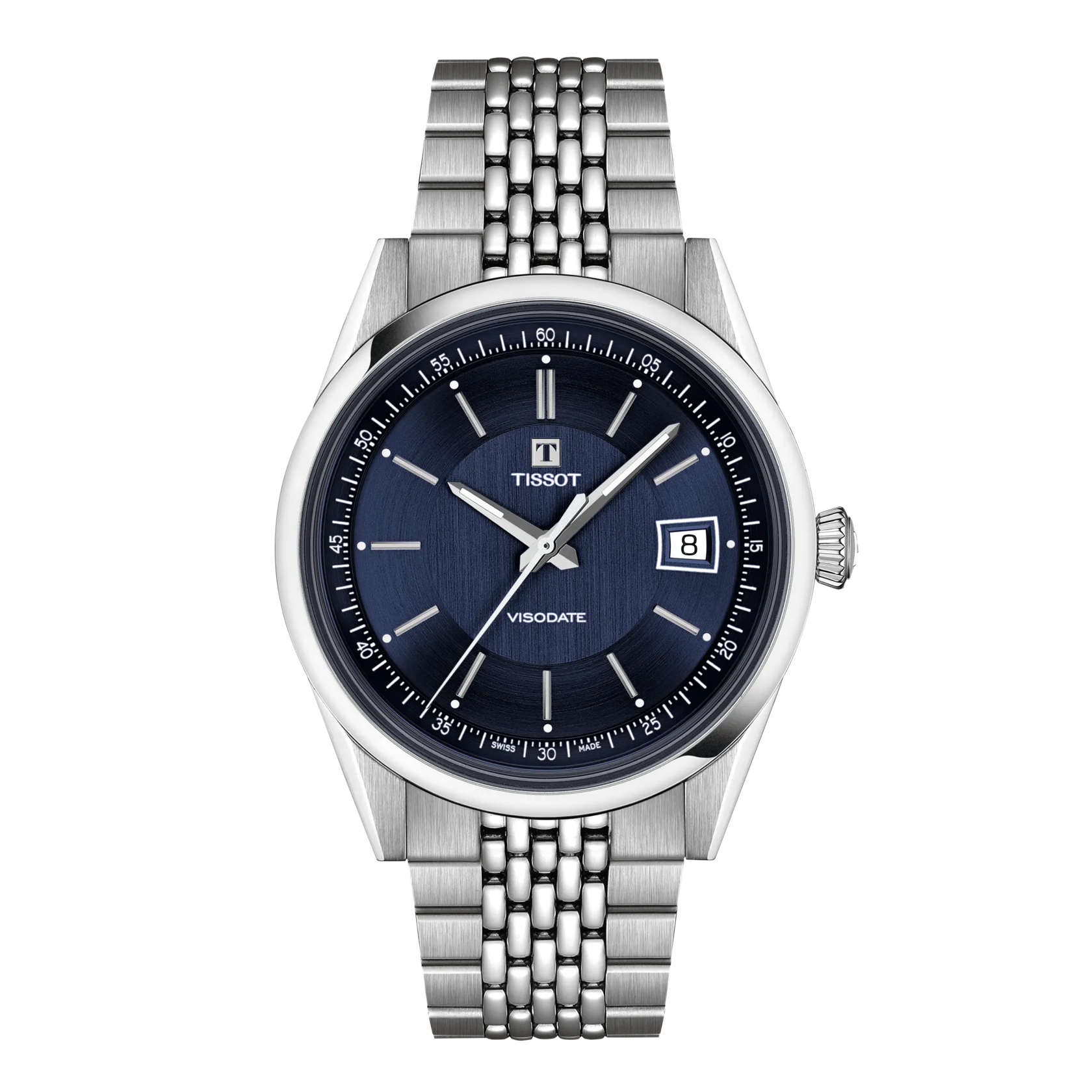 Front view of the watch Tissot Visodate 39mm