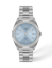 Front view of the watch Tissot PRC 100 Solar 34mm with shadow