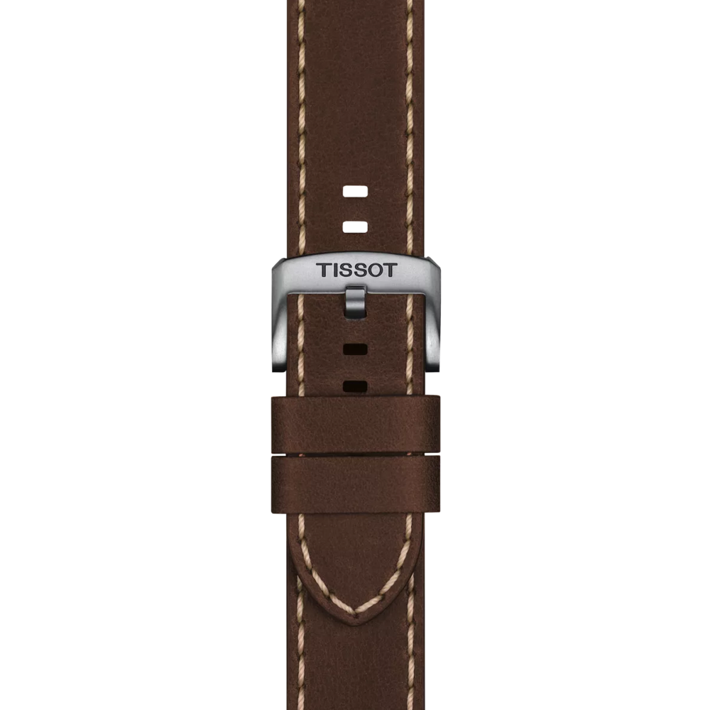 TISSOT ブラウン レザー ストラップ 22mmのズーム
