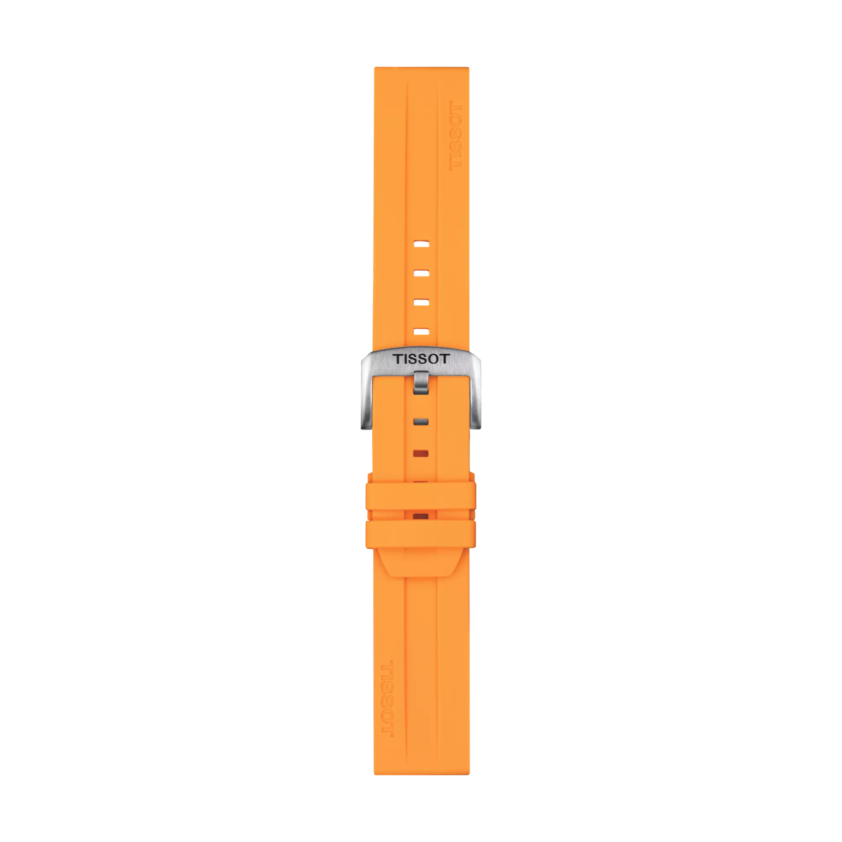 Front view of Tissot Turuncu Silikon Kayış Boynuz Aralığı 22 mm
