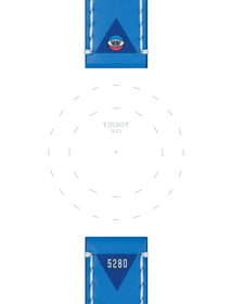 Focus on the lugs of Tissot Official Blue Leather Strap Lugs 22 mm