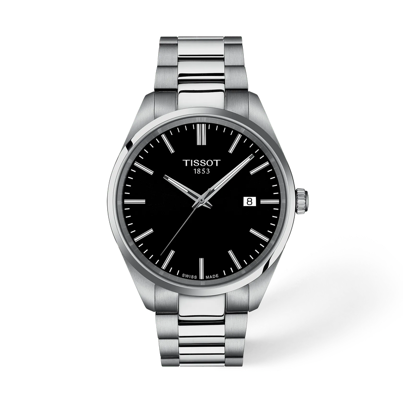Front view of the watch Tissot PR 100 40mm with shadow