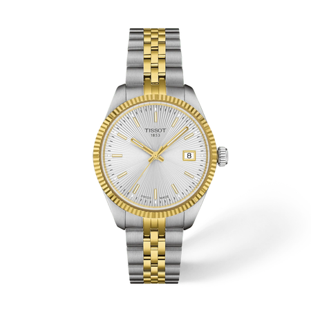 Front view of the watch Tissot Ballade 34mm with shadow