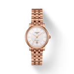 Front view of the watch Tissot Carson Premium Automatic Lady with shadow